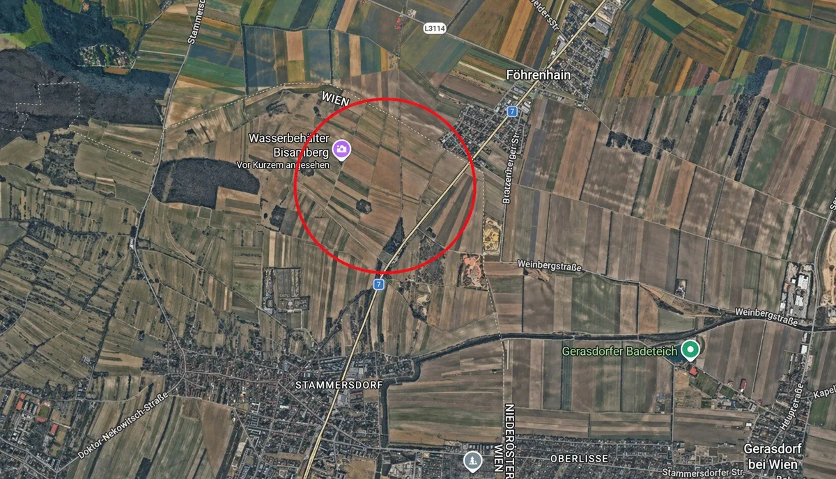Ackergrundstücke nahe Bisamberg/Stammersdorf und an der Brünner Straße nahe Stadtgrenze um €30,-/m²