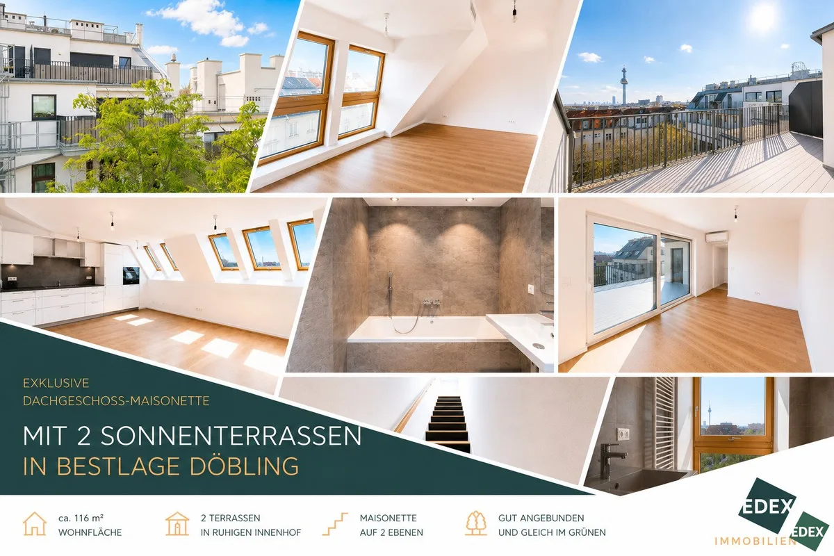 Exklusive Dachgeschoss-Maisonette mit zwei Terrassen in ruhiger Innenhoflage