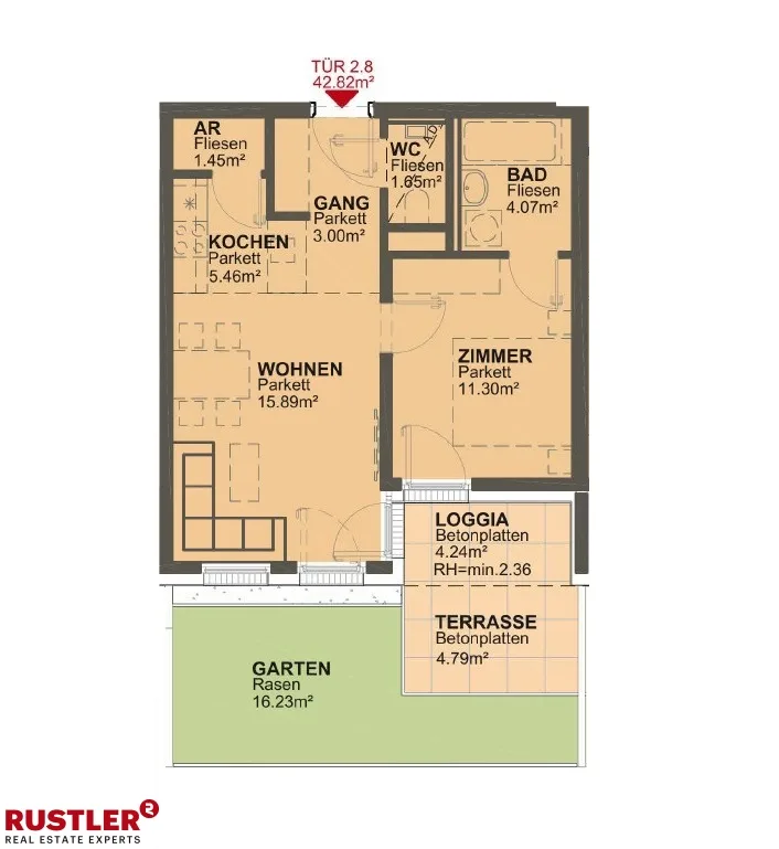 2 Zimmer Wohnung mitTerrasse und Garten - Haustiere erlaubt