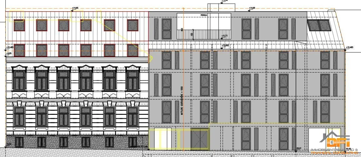 GERSTHOF - Bauträger aufgepasst: Baubewilligtes Projekt (41 Wohnungen, 1 Büro, 1 Atelier und 17 Abstellplätze) in sehr guter Lage