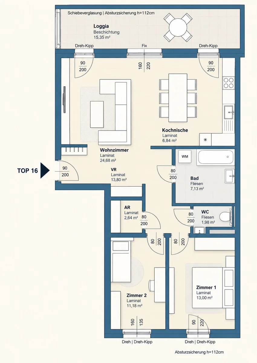 Ihr neues urbanes Zuhause | 3 Zimmerwohnung