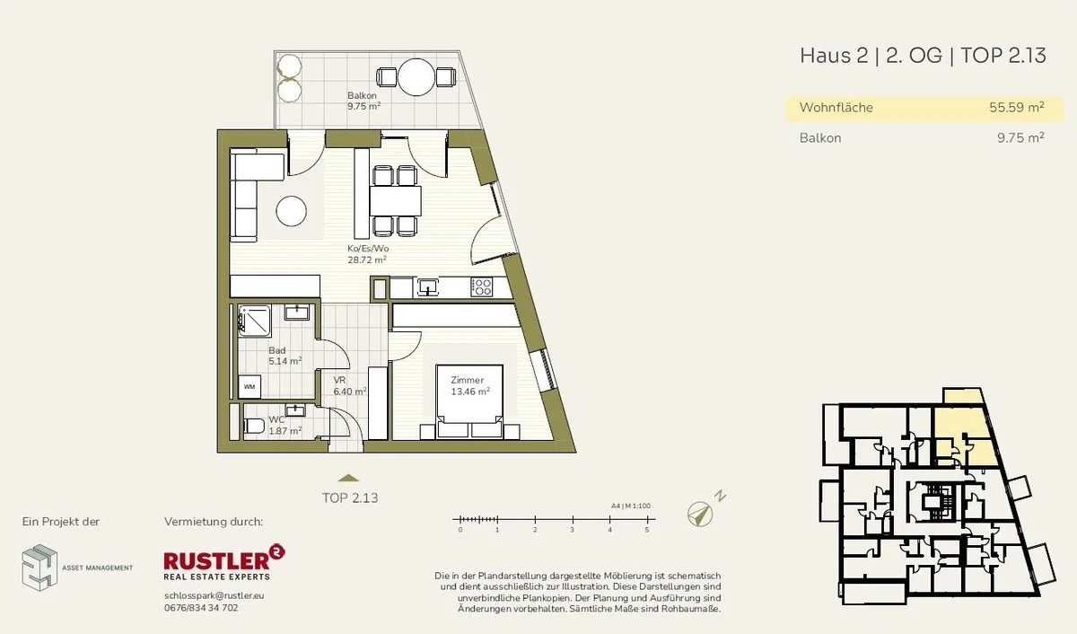 Entspannung pur auf den schönen Außenflächen des Projekts Schlosspark | Geräumige 2-Zimmerwohnung