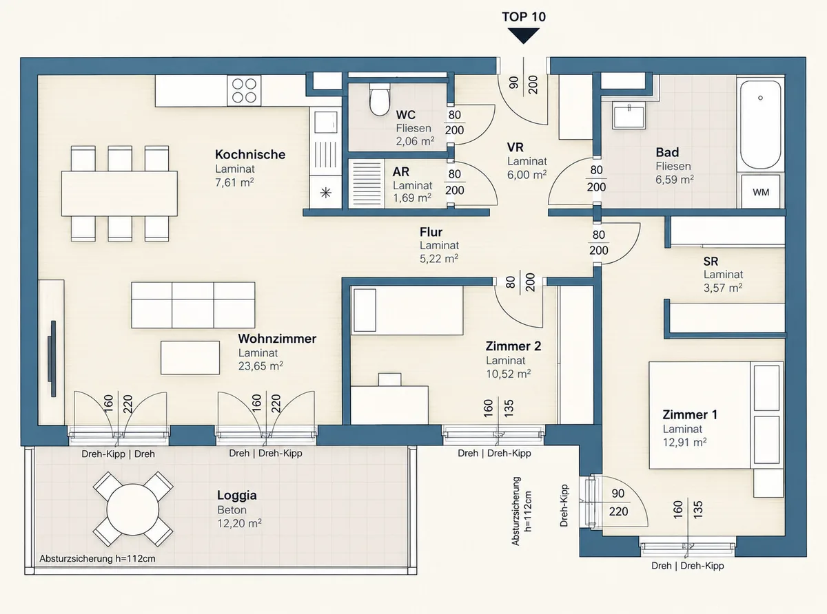 3-Zimmer-Wohnung mit NEUER KÜCHENEINRICHTUNG